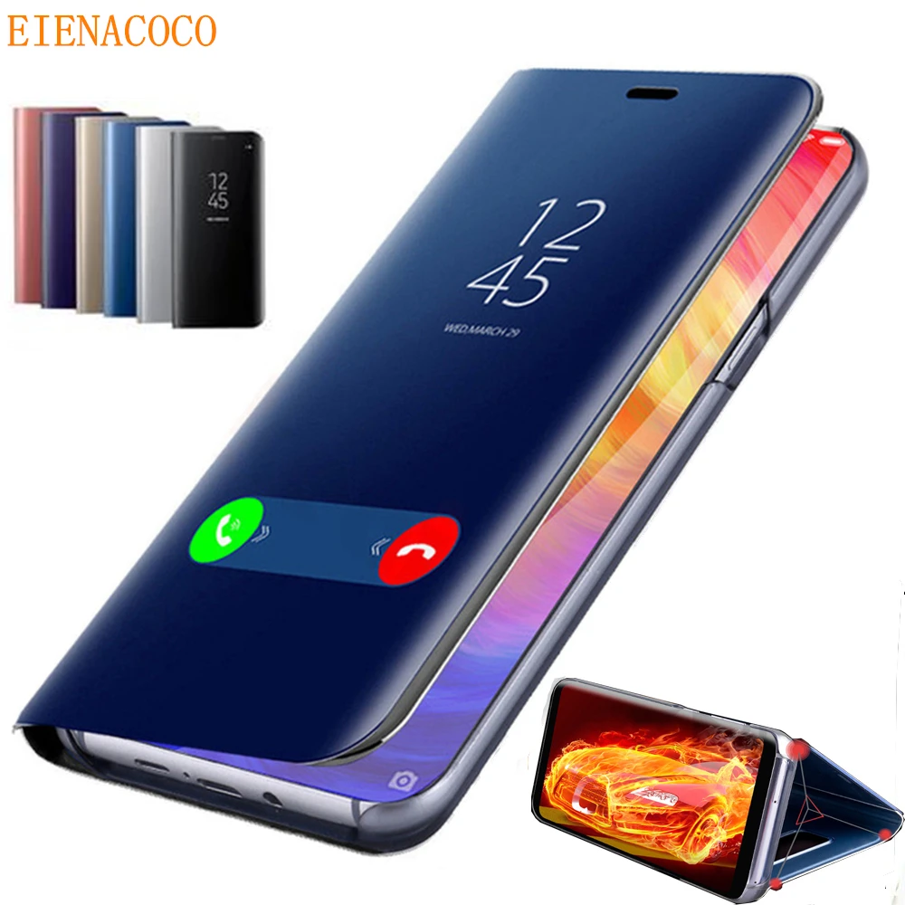 Зеркало Смарт Флип Стенд кожаный чехол для samsung Galaxy A50 S8 S9 S10 Примечание 10 9 8 Plus A10 A20E