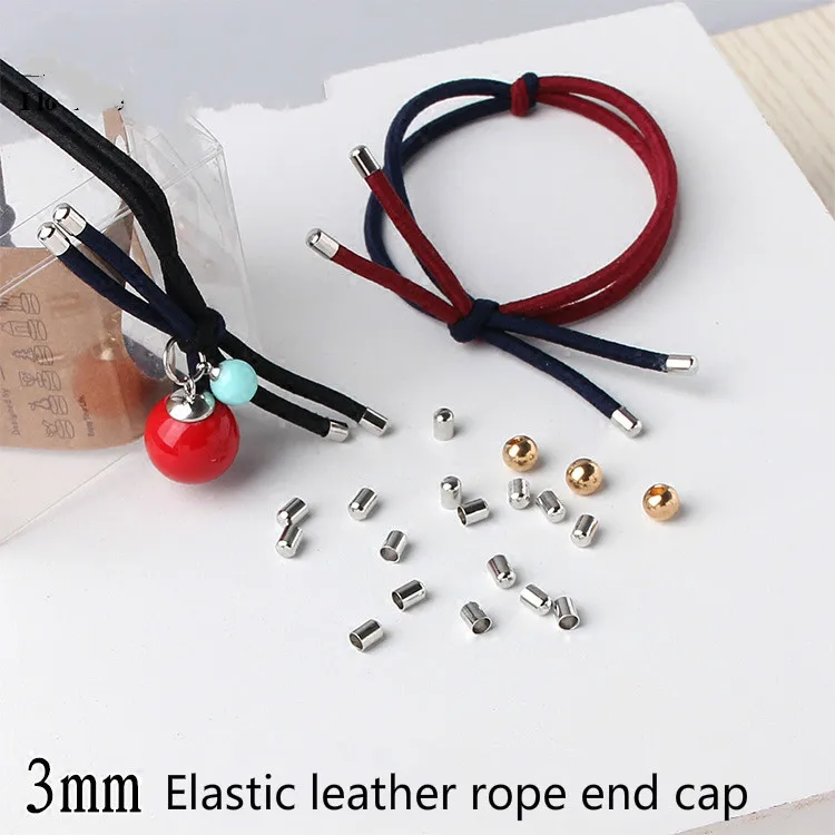 

Yuxiao diy handmade Jewelry accessories round leather tendons leather rope cap end buckle Korean version headdress material