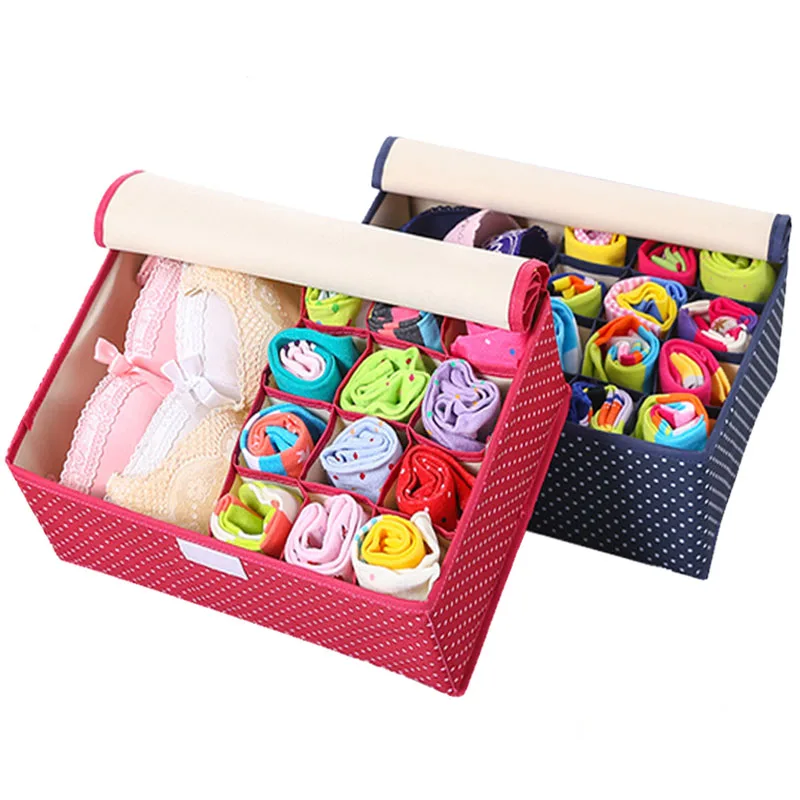 

Бокс для хранения нижнего белья, удобный водонепроницаемый бокс из ткани Оксфорд для хранения бюстгальтеров, нижнего белья, носков, ящик дл...