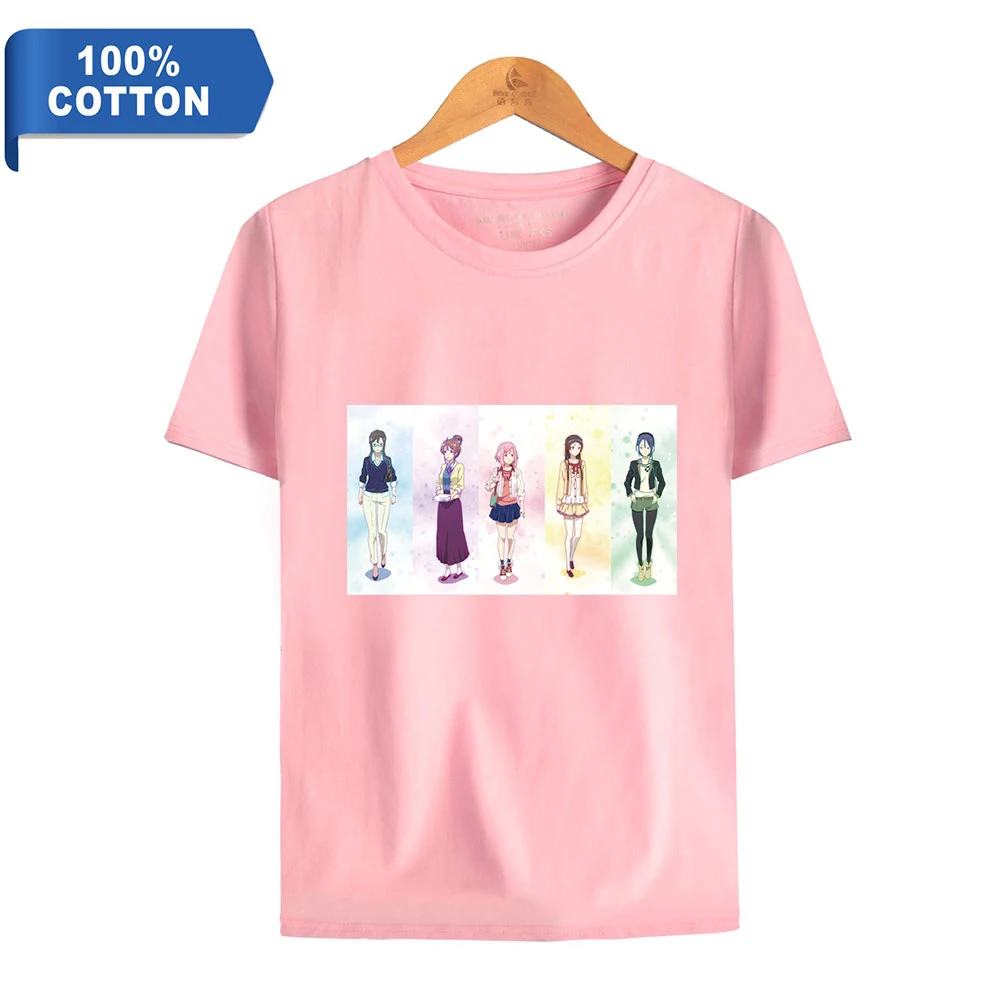 

Sakura Quest 100% Cotton T-shirt Men Summer Short Sleeve T shirt Hot Sale Casual Streetwear Tops