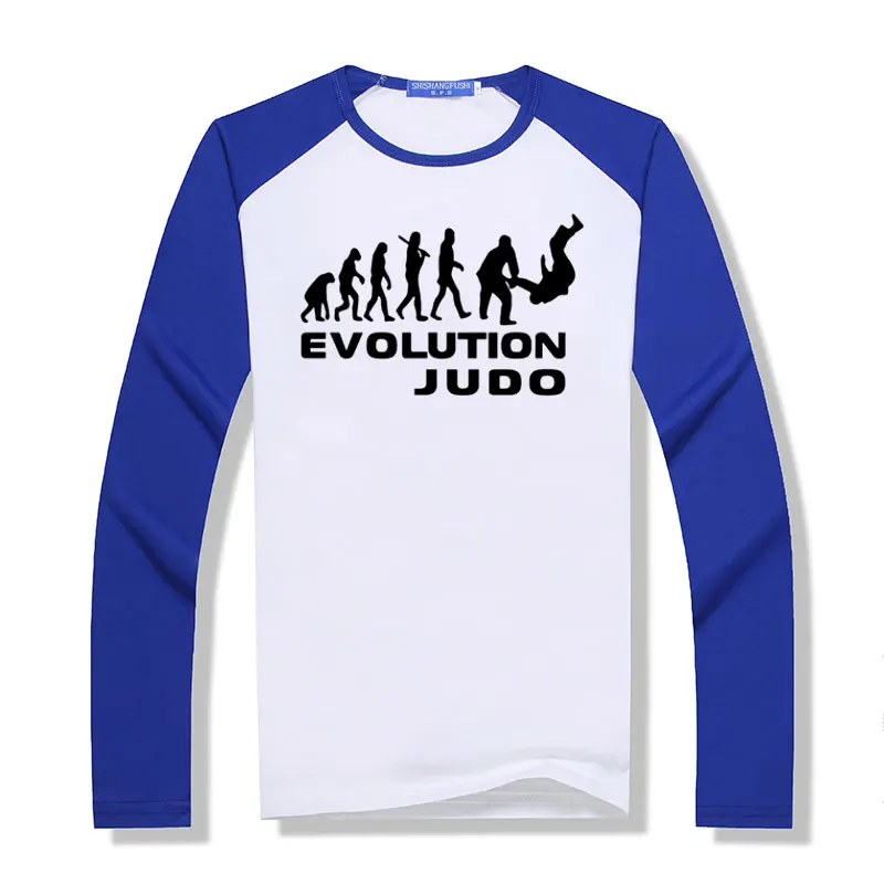 Мужская футболка Новое поступление с принтом эволюции дзюдо длинным рукавом