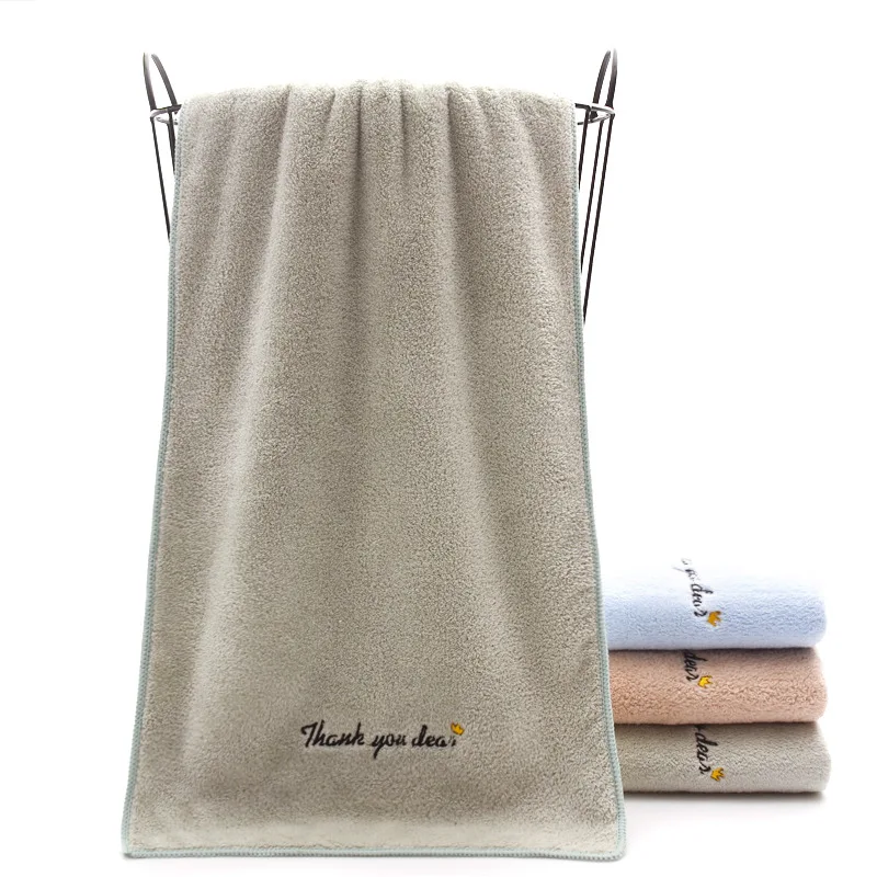 Оптовая продажа мягкое Коралловое бархатное полотенце с вышивкой MY LOVE спасибо
