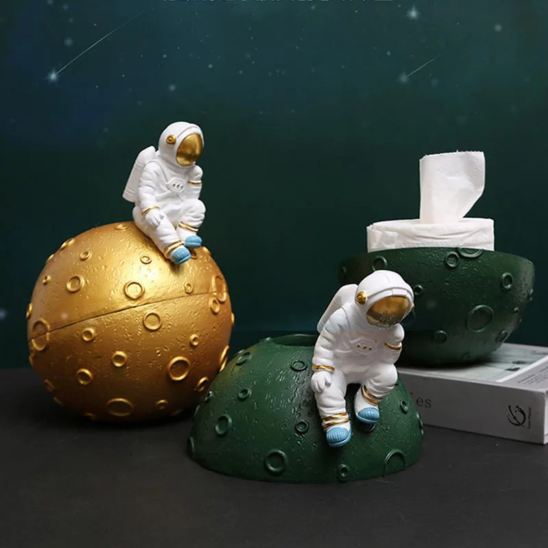 

Nordic Simplicity Astronaut Figurines Living Room Desktop Decoration Tissue Box Resin Spaceman Ornaments Sundries Holders Crafts