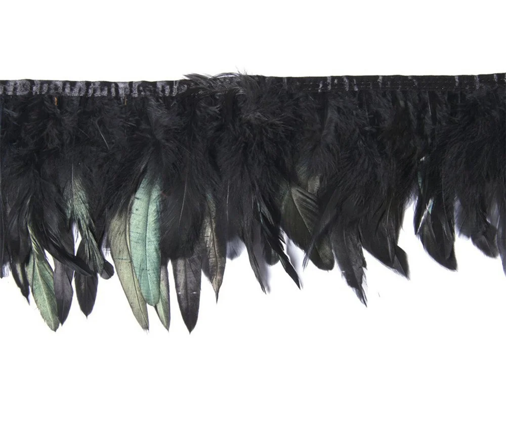 Черные коктейльные перья с бахромой лента натуральное петушиное перо для