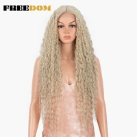 freedom synthetic lace wigs long curly wig 30inch omber red blonde wig lolita hair wigs heat resistant fiber cosplay wig