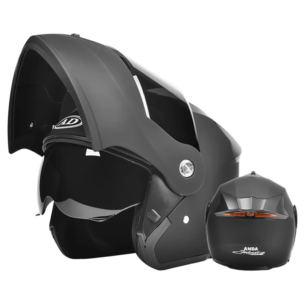 Мотоциклетный шлем мотоциклетный на все лицо с двойными линзами скутер