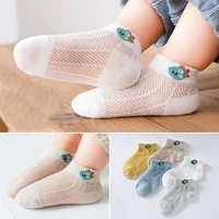 5 pairs summer children mesh socks baby breathable short sock newborns girls boy cute cotton soft kids not stuffy sport stocking