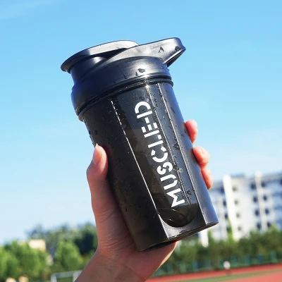 500ML 600 мл Спортивная бутылка для воды BPA Free Tritan пластиковая чашка для воды протеиновый шейкер портативный герметичный Открытый путешествия бутылки - Цвет: 500ML