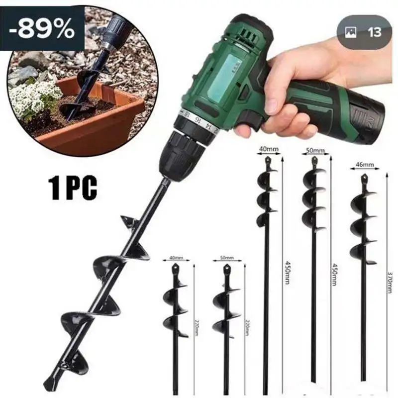 

Garden Auger Drill Bit Tool Flower Planting Hole Digger Drill Bit Yard Bedding Planting Spiral Hand Drill Tool JJJYL259