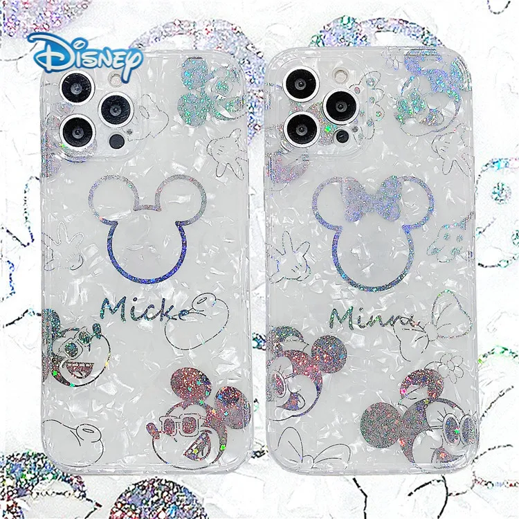 

Disney Mickey Minnie Mobile Phone Case for iPhone 13 12 11 Pro Max X XR 7 8 Plus SE Cuet Anti-Fall Cellphone Protective Cover