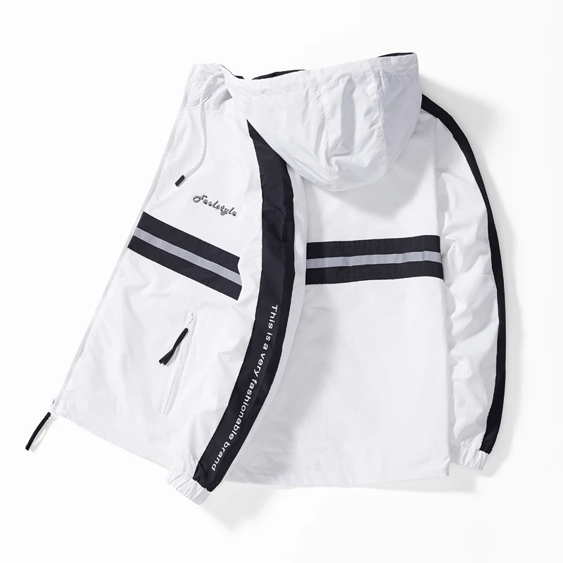 Мужская повседневная куртка с капюшоном водонепроницаемая ветровка верхняя