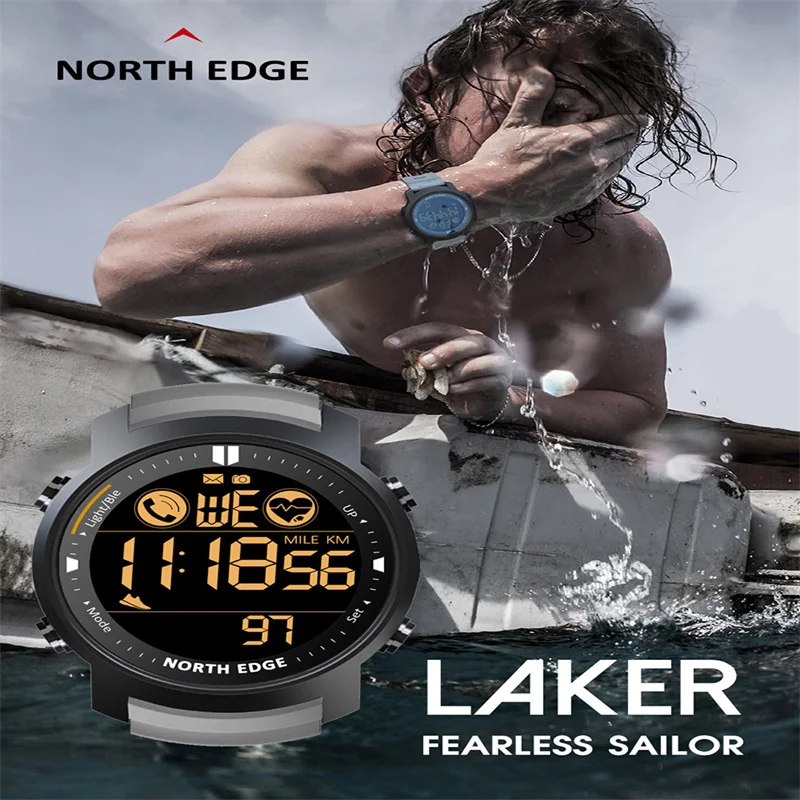 Men's Digital Watch Military Waterproof 50M Outdoor Running Sports Watch Heart Rate Wristband Android IOS