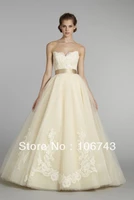 free shipping 2016 new style best sale sexy bridal wear sweet princess a line custom size bow sashes embroidery wedding dresses
