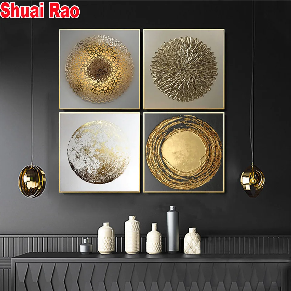 4 шт. квадратные и круглые алмазные картины | Дом сад