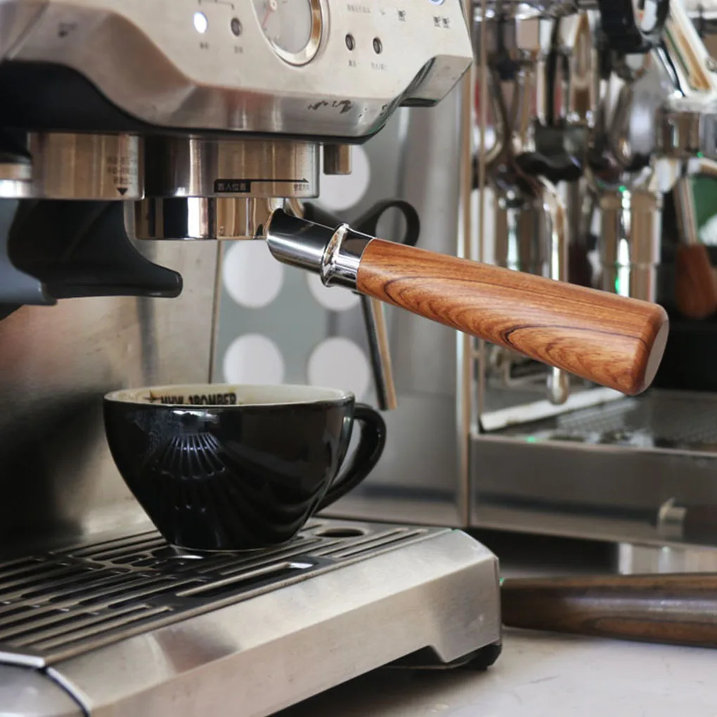 

Coffee Filter Handle Bottomless Coffee Holder Arm Home Drink Handheld Tool Black Rose Wood for Delonghi EC680 / EC685