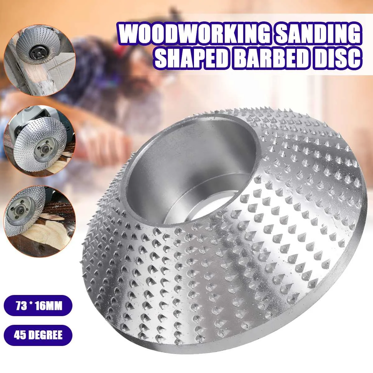 

73mm Round Wood Angle Grinding Wheel Abrasive Disc Angle Grinder Alloy Steel 16mm Bore Shaping Sanding Carving Rotary Tool