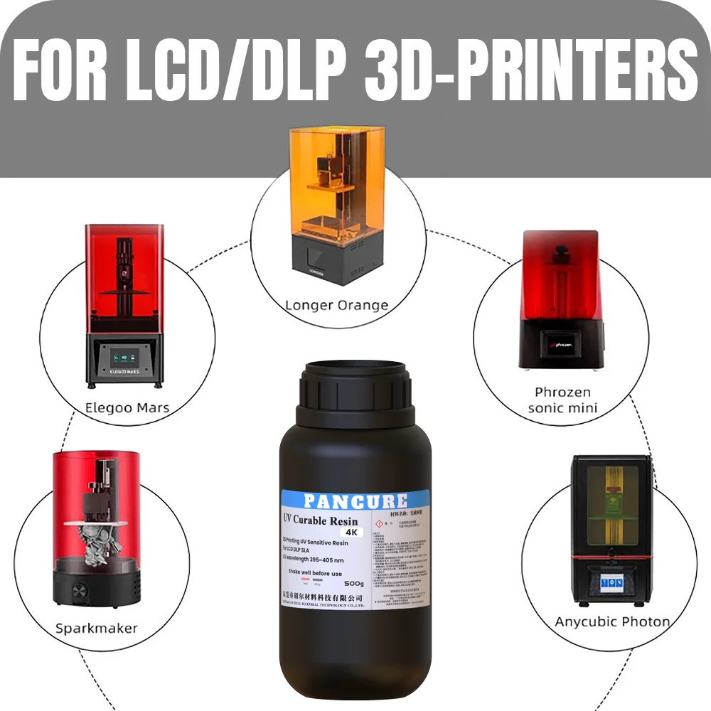 PANCURE 4K Resin HD For 3D-Printers Wavelength 395nm to 405nm LCD DLP SLA 500g Red&Gray