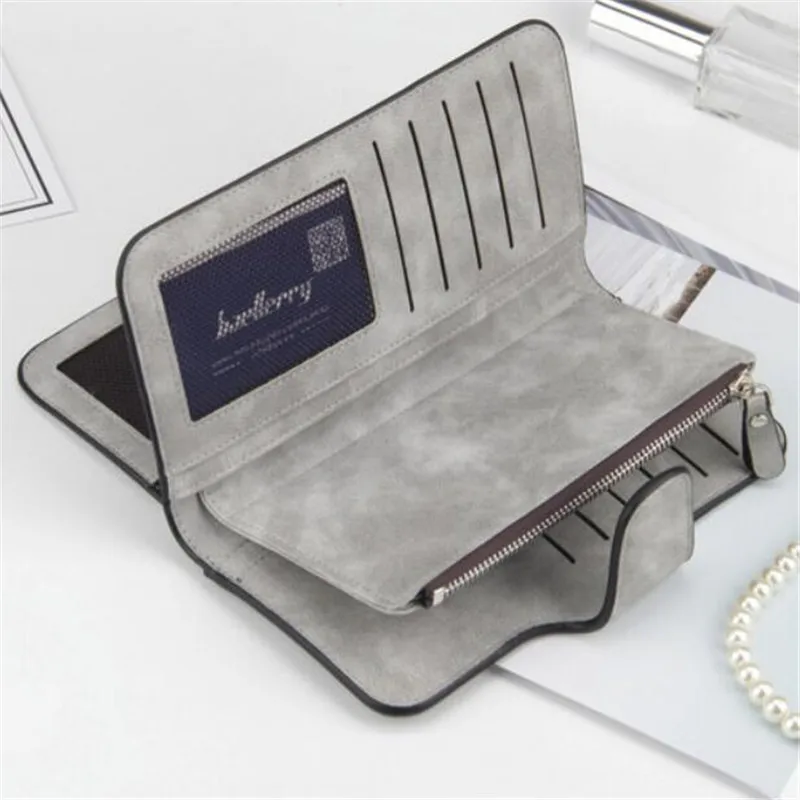 

Women Scrub Leather Long Wallet High Quality Ladies Clutch Wallet Lady Purses Large Capacity Wallets Carteira Feminina 5 Choices