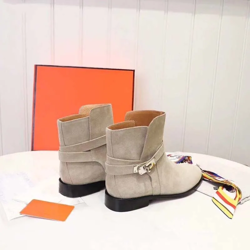 

2021 Winter Top Quality Design Women Genuine Leather Knight Boot Full Cowhide Suede Mercerized Cow Suede Buckle Strap