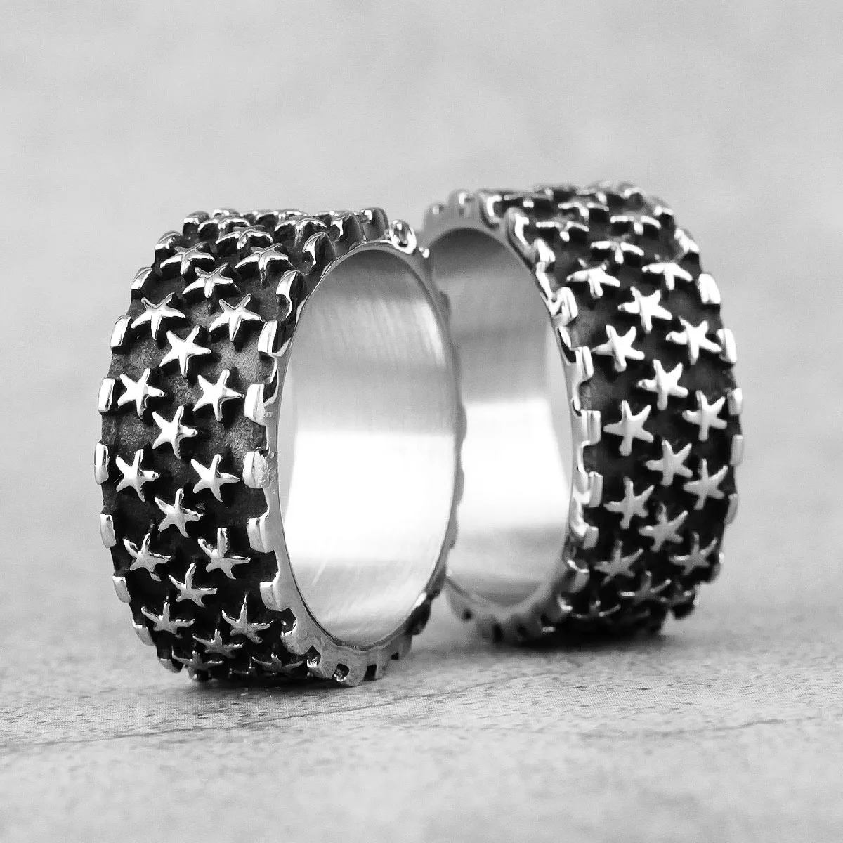 

Starry Night Star Simple Stainless Steel Women Mens Rings for Couple Lovers Girl Boyfriend Jewelry Creativity Gift Wholesale