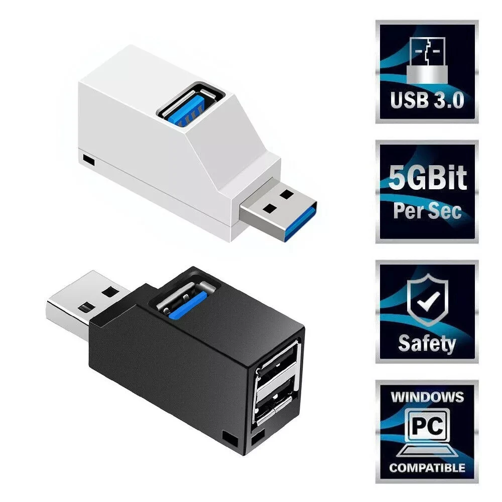 

3 Port USB Hub Mini USB 3.0 2.0 High Speed Hub Splitter Box For PC Laptop U Disk Card Reader For Mobile Phone Hub