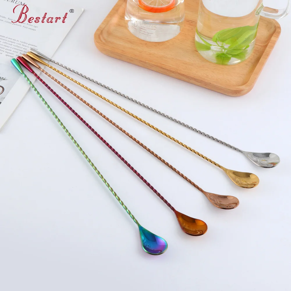 5 шт. Коктейльная ложка с длинной ручкой из нержавеющей стали напиток десерт