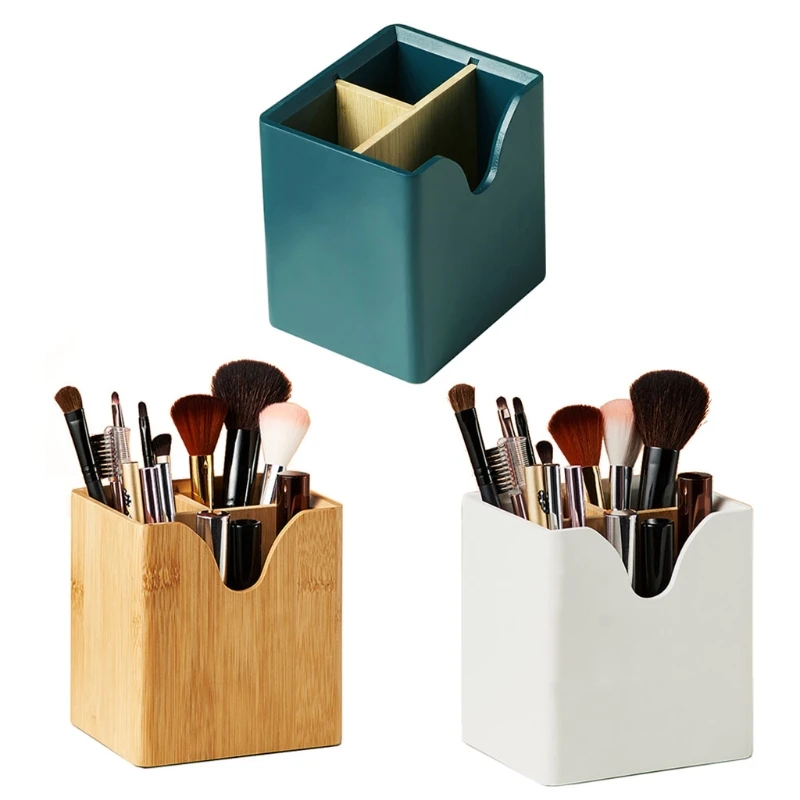 

Туба для хранения косметических кистей из массива дерева