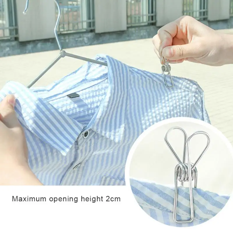 

20 PCS/Set Stainless Steel Clips Clothes Pins Pegs Portable Laundry Hook Hanging Cloth Pin Hanger Hold Clip Laundry Storage