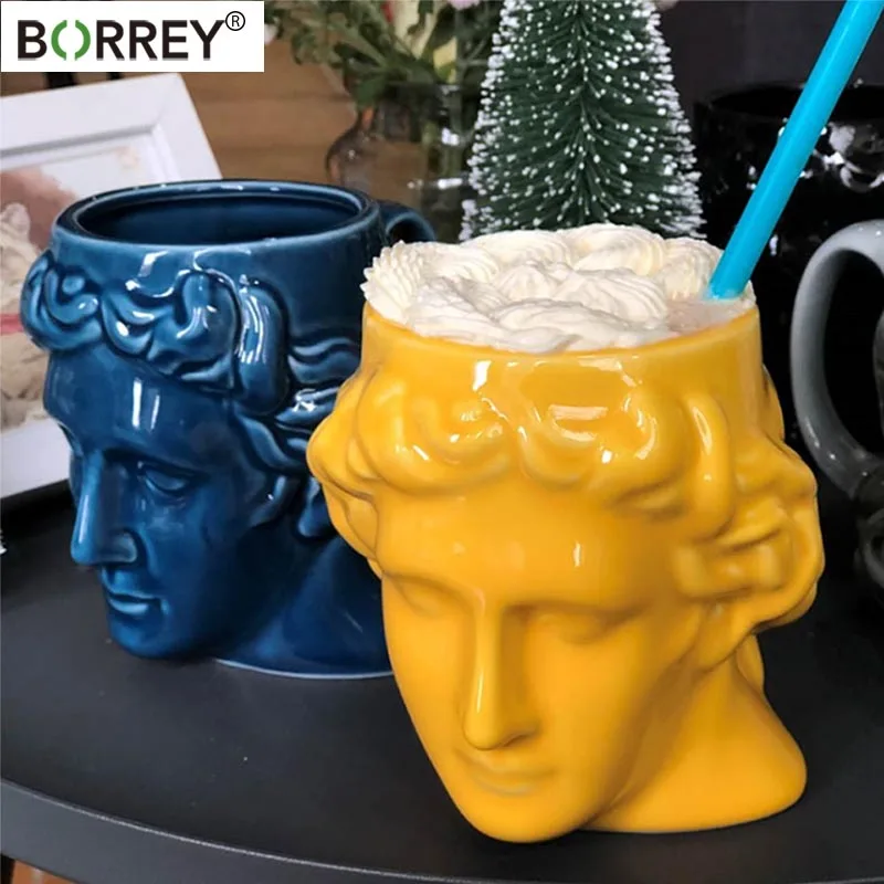 

Керамические кофейные кружки BORREY 400 мл, креативная кружка Аватара Давида, Офисная чайная чашка, фарфоровая чашка для завтрака, молока, чая, к...