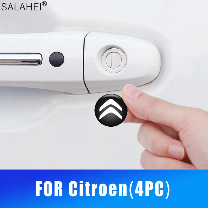 

20 MM Car Door Keyhole Protection Stickers For Citroen- C1 3 BX CX GT C4 Cactus C4 PICASSO Berlingo C-Zero 4 PCs/Set Stickers