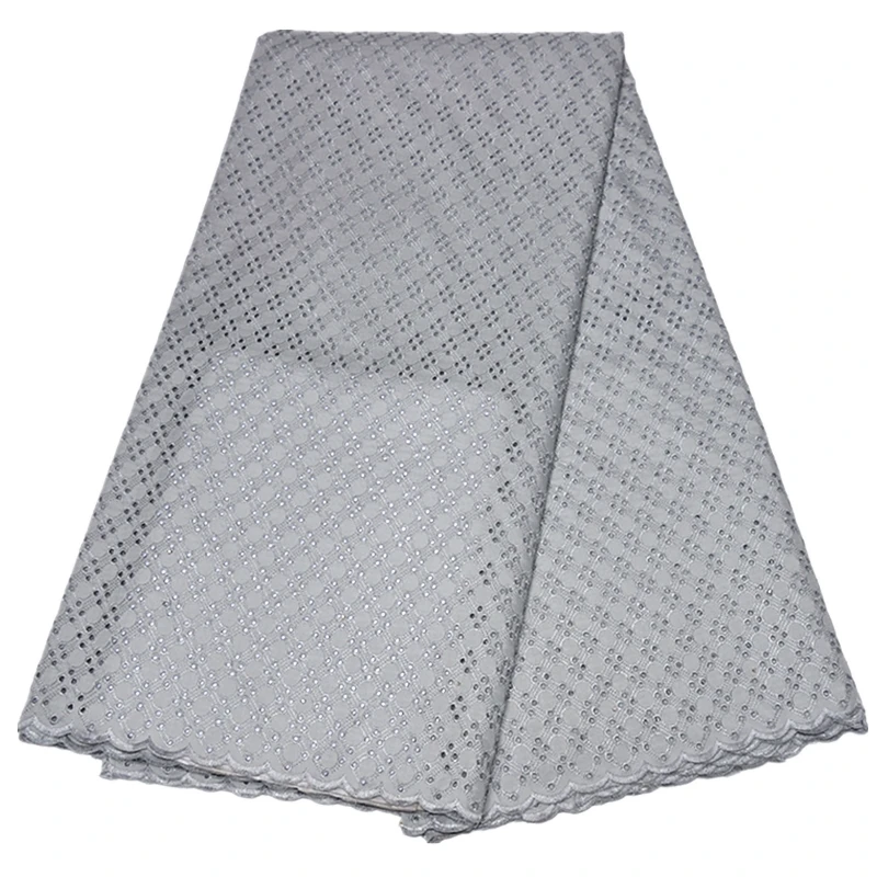 Белая кружевная ткань хлопковая швейцарская Высококачественная африканская