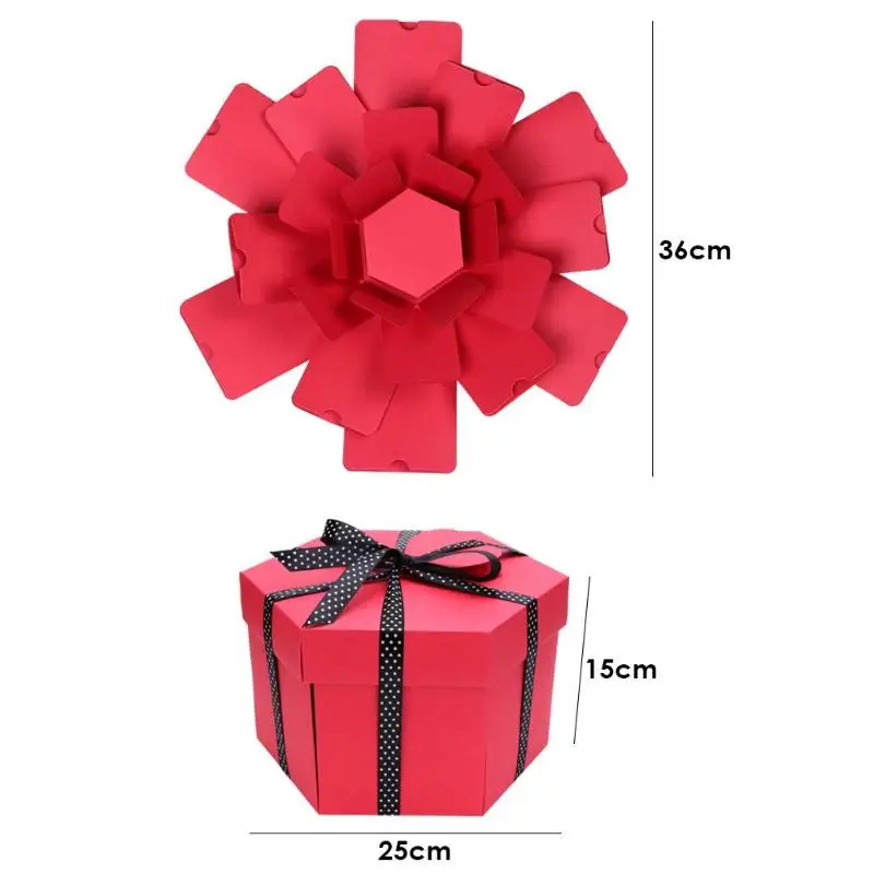 Ручной сюрприз шестиугольные взрывные коробки шестигранные DIY юбилейные