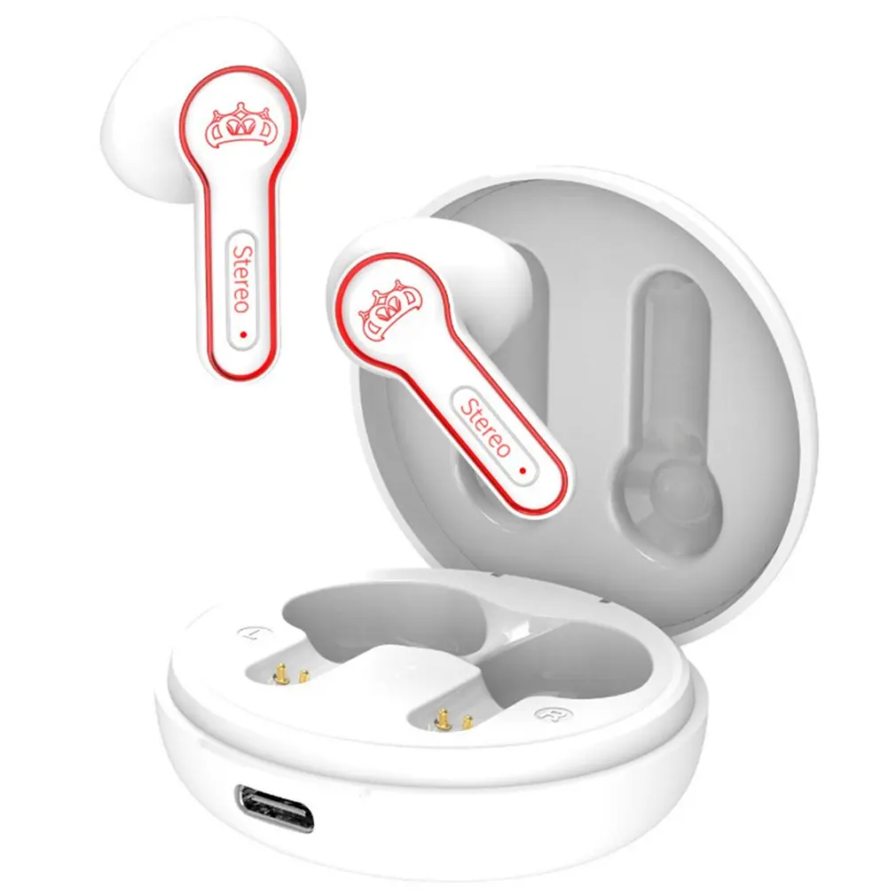 

True Wireless Earbuds Wireless Headphones With Wireless Charging Case IPX5 Waterproof Stereo Earphones Built-in Mic Headset