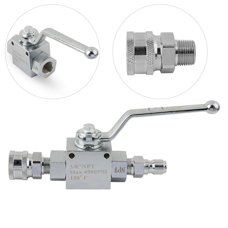 1 компл. Шаровой клапан 4500PSI гнездо для быстрого соединения 3/8 шайба высокого