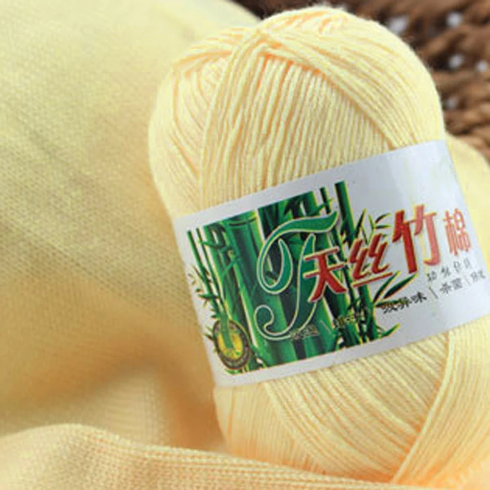 Light yellow WITUSE 11,11, акция, распродажа, 21 цвет, мягкая натуральная шерстяная хлопковая пряжа для одежды, свитер, ручная вязка, моток, вязание крючком - Цвет: Light yellow