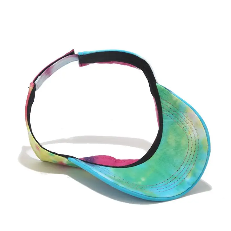 

Adult Colorful Tie-Dye Sun Visor Hat UV Protection Street Empty Top Baseball Cap