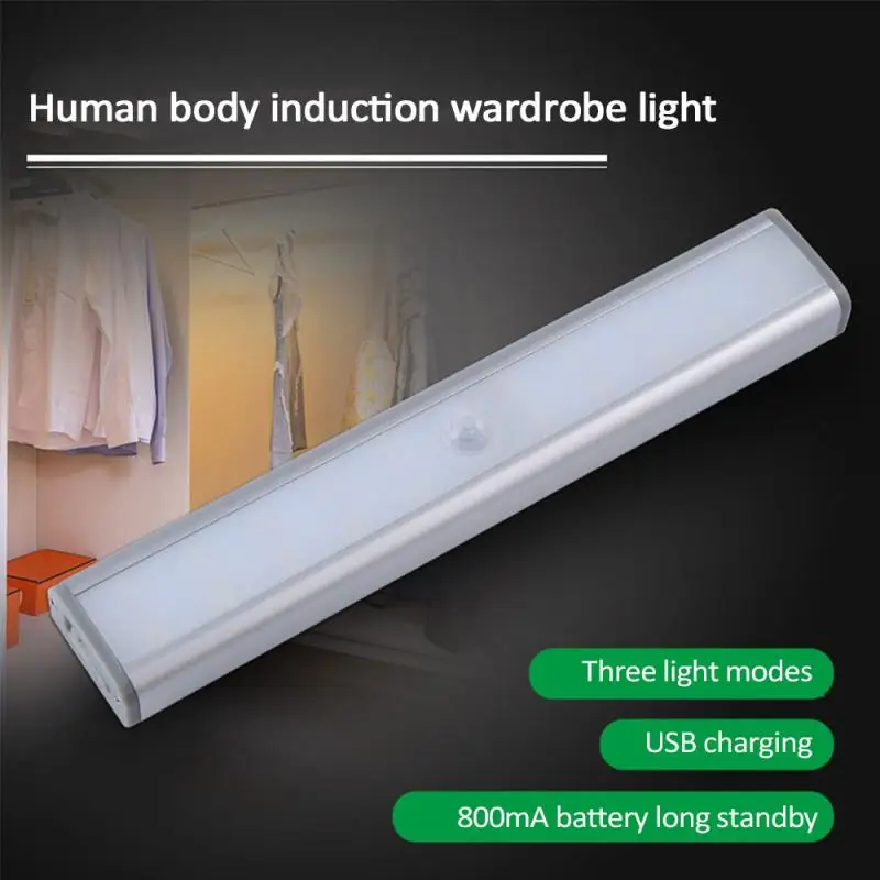 

20 LEDs PIR LED Motion Sensor Light Cupboard Wardrobe Bed Lamp LED Cabinet Night Light Rechargeable For Closet Stairs Kitchen