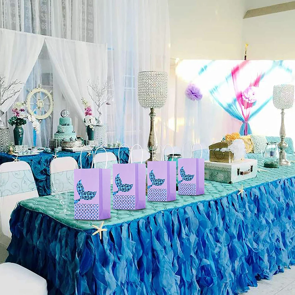 6 шт. бумажные подарочные пакеты в виде хвоста Русалочки | Дом и сад