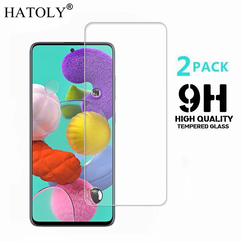 Protector de pantalla ultrafino para Samsung Galaxy A51, vidrio templado, pel&iacute;cula A51, A515F/DS, 2 uds.-0
