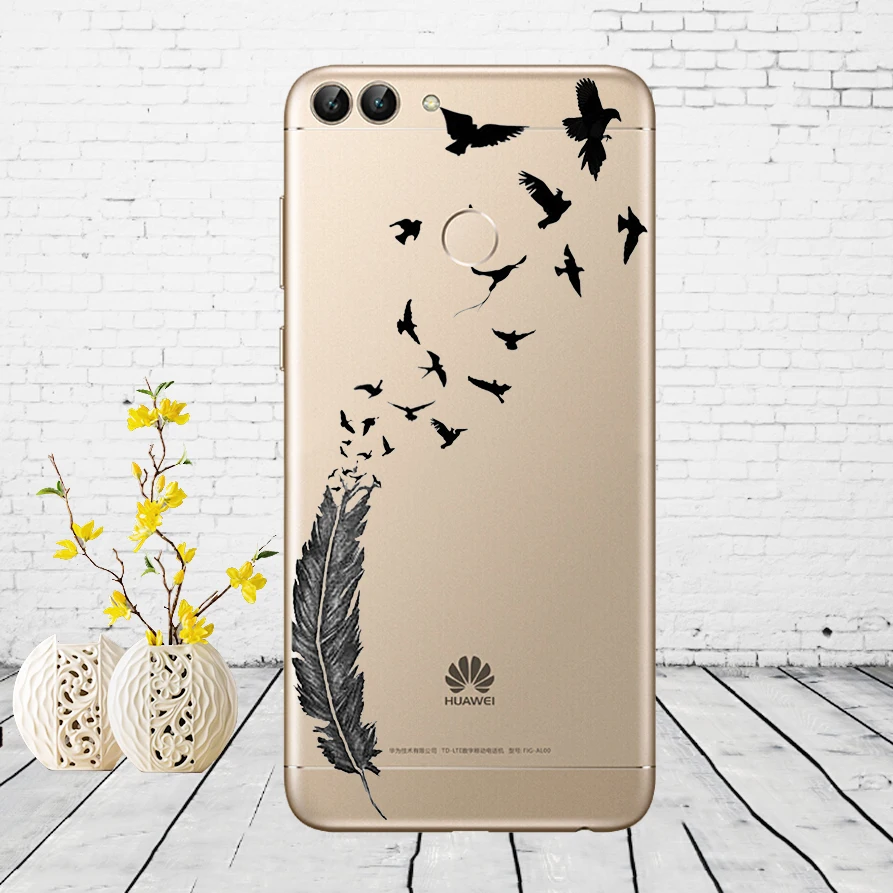 H16 Huawei P Smart Case TPU Мягкий силиконовый прозрачный чехол для телефона huawei P Smart Cover FIG-LX1 Enjoy 7S Чехол - Цвет: H16