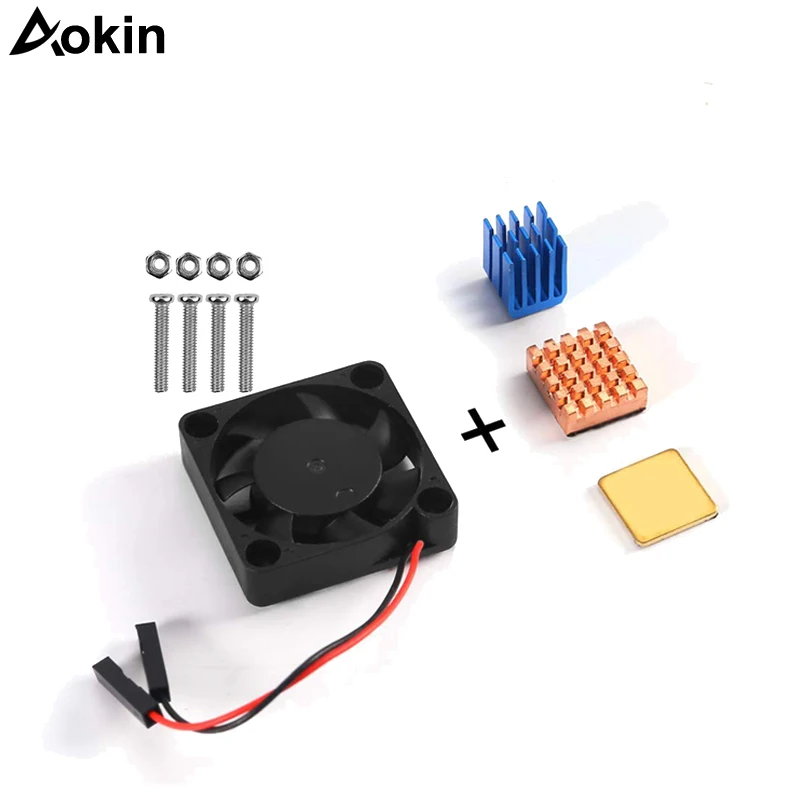 Для Raspberry Pi Комплект вентиляторов радиатор охлаждения Raspberry Pi 3/2 Pi Модель B+ медная алюминиевая охлаждающая подставка для Raspberry Pi 3/2