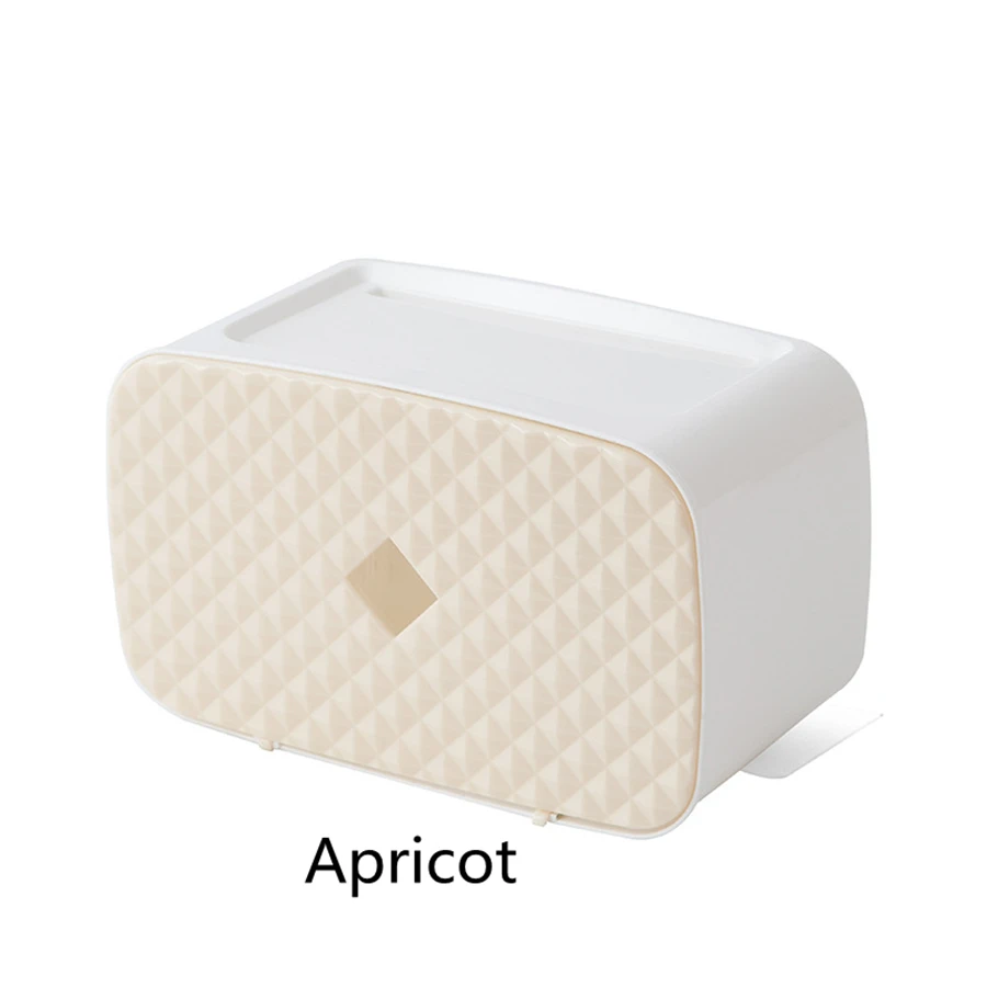 single-layer apricot Водонепроницаемый настенный держатель для туалетной бумаги, полка для туалетной бумаги, лоток в рулоне, держатель для бумажных полотенец, коробка для хранения, лоток - Цвет: single-layer apricot