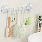 Настенная вакуумная Вешалка на присоске, 6 крючков, Держатель для полотенца, ванной, кухни, вешалка на шкаф, вешалка, держатель стеллаж для хранения с крючком