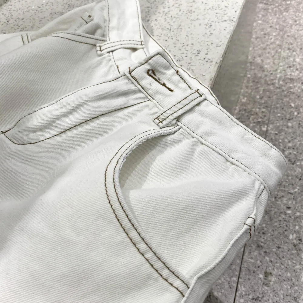 

2020 Dark Blue Knife Cut Wide-leg Jeans Women's Tall and Long-leg Mopping Jeans