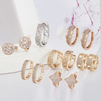 threegraces stunning cubic zirconia gold color simple geometric small circle round hoop earrings for women trendy jewelry er673