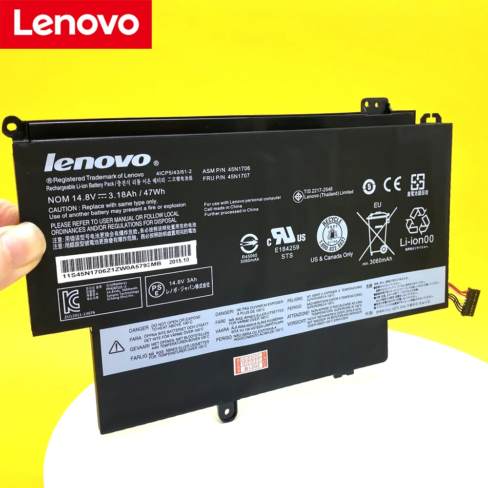 new original lenovo thinkpad yoga s1 120 s240 20cd20c0 yoga 12 20dl20dk pro 45n1705 45n1707 45n1704 45n1706 laptop battery free global shipping