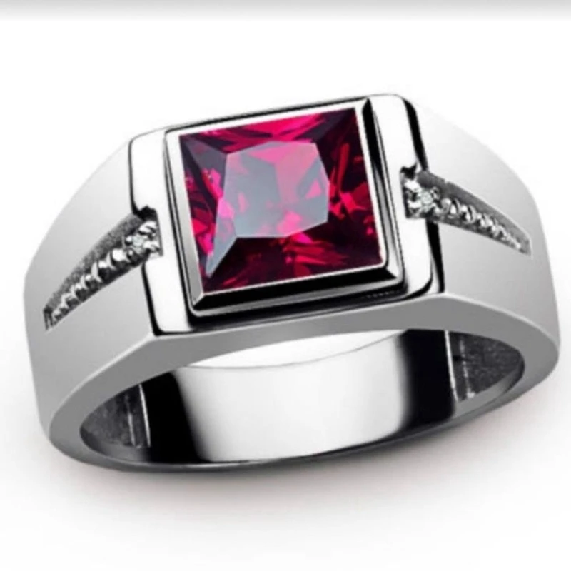 

Rhinestone Men Ring Fashion Simple Exquisite Charm Men's Party Jewelry Ring 2021 Ring Trend Size 5~13