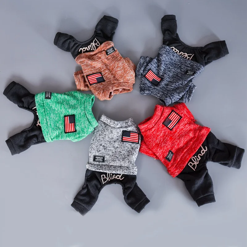 Хлопковый теплый комбинезон для собак зимняя одежда толстая флисовая парка с