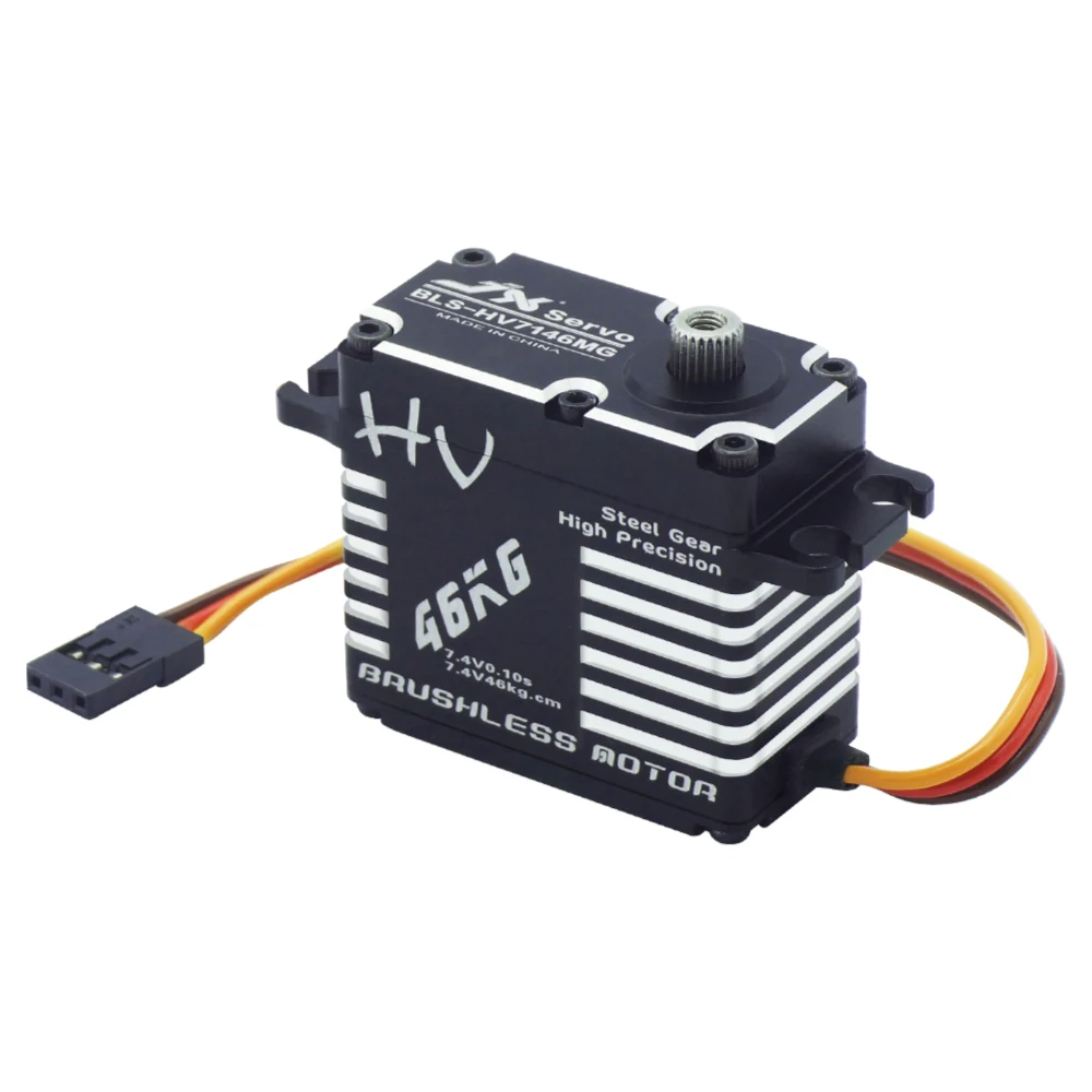 BLS-HV7146MG JX-Servo a prueba de agua, engranaje de acero Digital CNC completo est&aacute;ndar sin escobillas, 46KG, para coche, cami&oacute;n, oruga, helic&oacute;ptero, Robot teledirigido-0