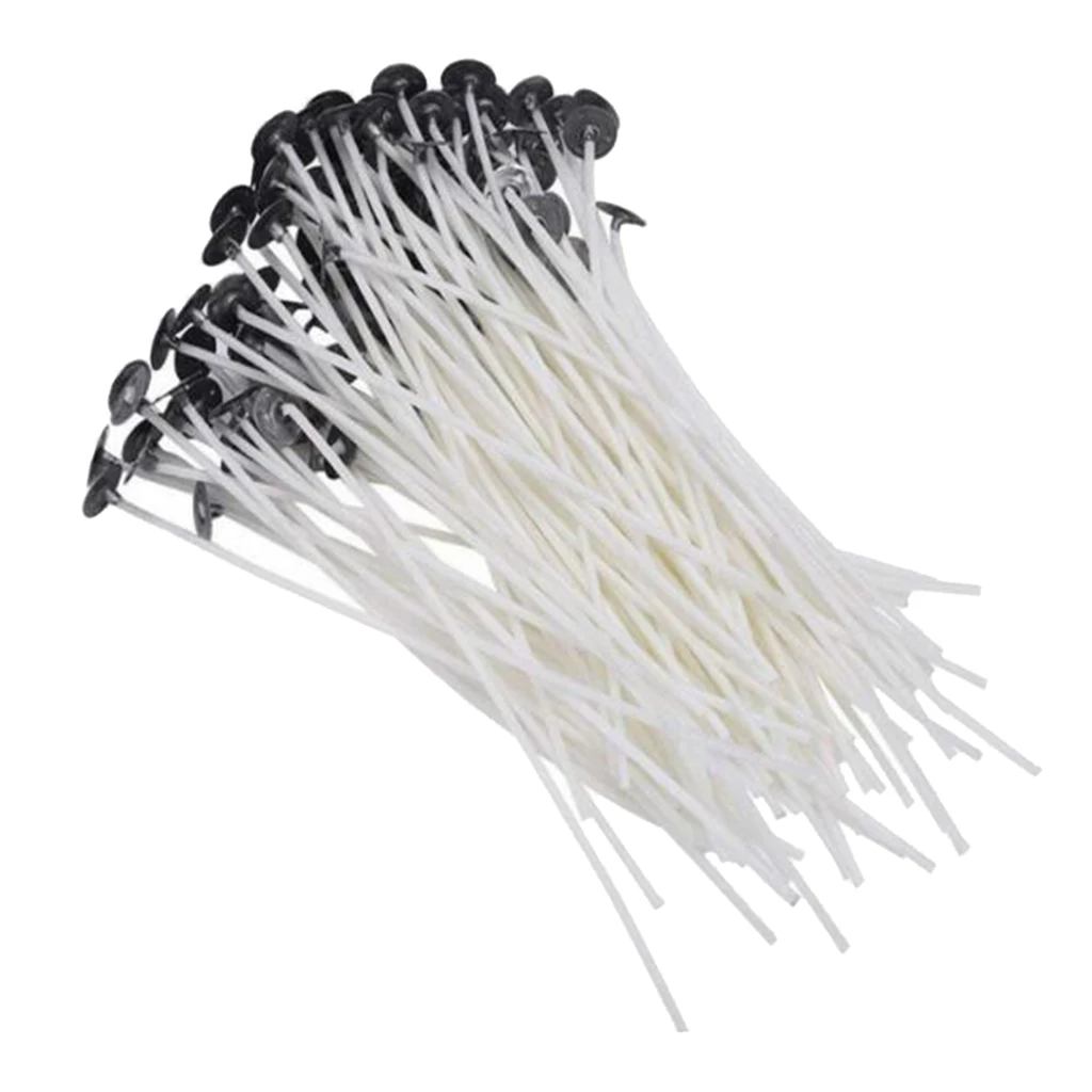 

Wholesale 9cm CANDLE WICKS PRETABBED PRE WAXED WITH SUSTAINERS Candle Making Supplies 100 Pieces